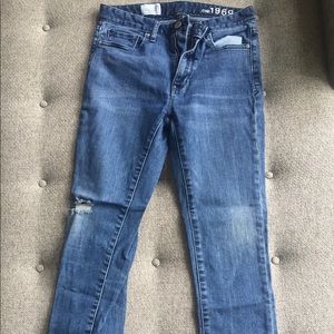 New Gap blue high waist skinny jeans size 24